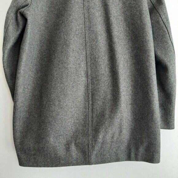 GAP Short Moto Coat Jacket Wool Blend Grey Sz M - Picture 12 of 14